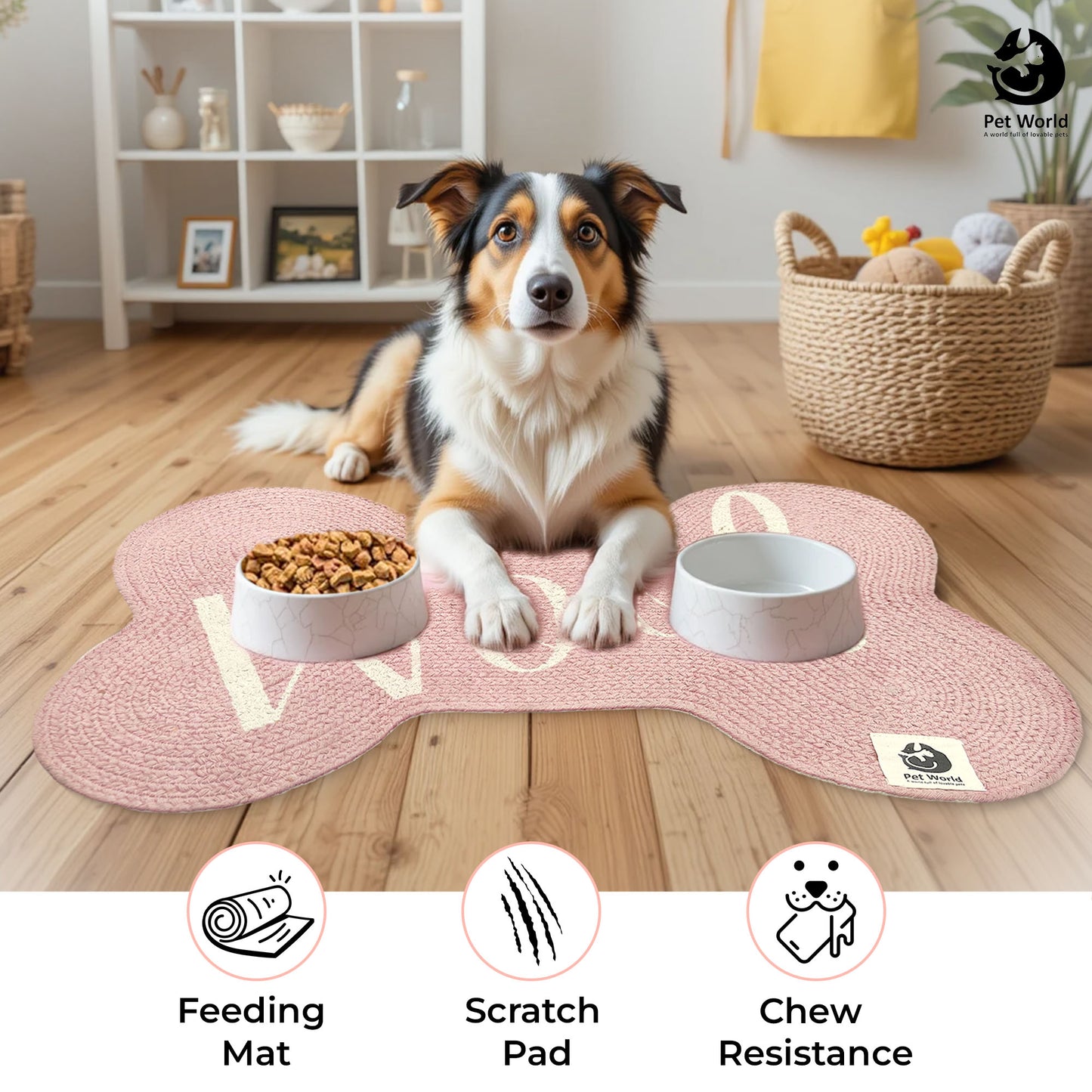 Tailworld Bone Shape Cotton pet mat- Woof