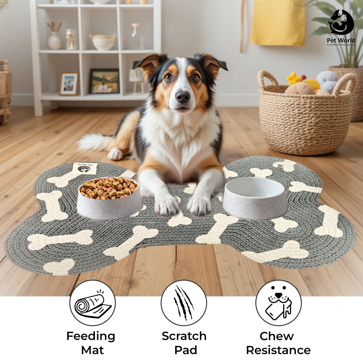 Tailworld Bone Shape Cotton pet mat- bones
