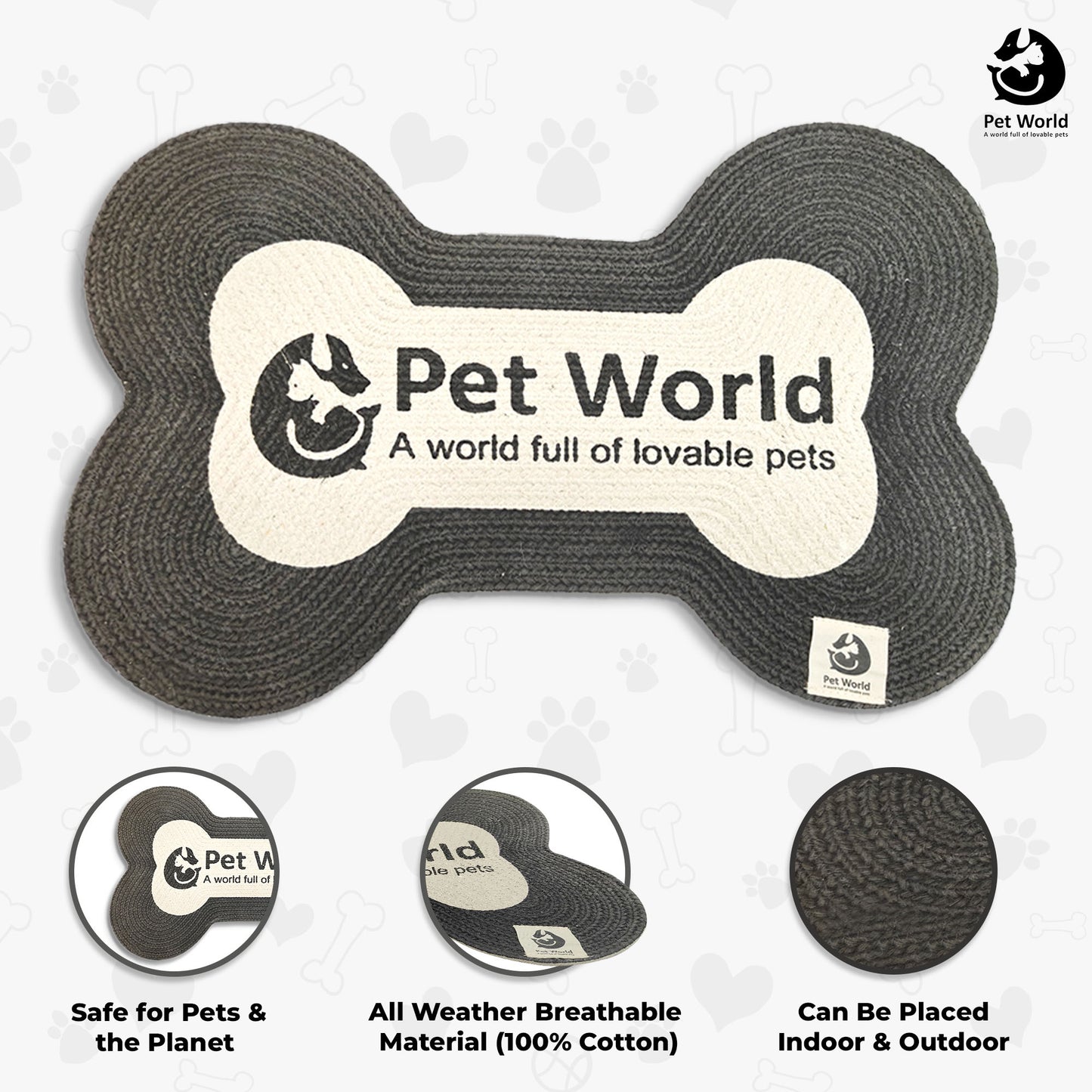 Tailworld Bone Shape Cotton pet mat