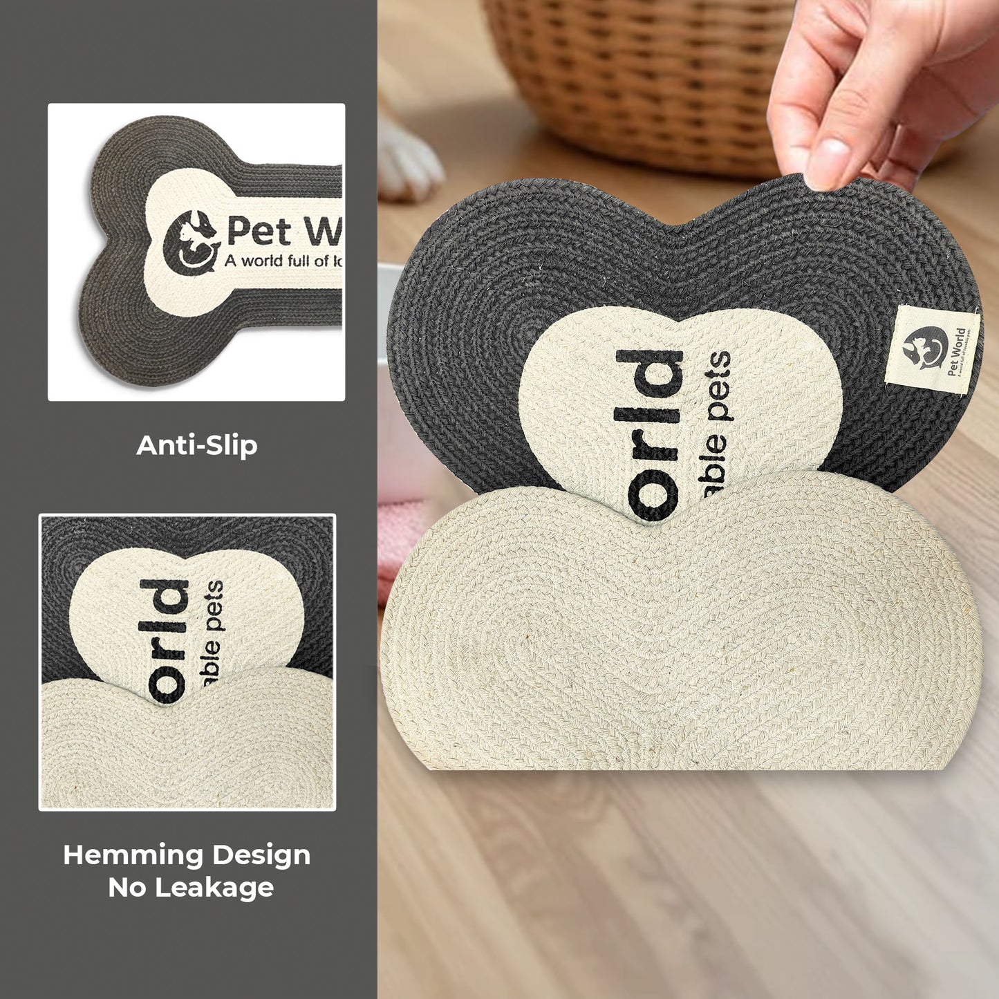 Tailworld Bone Shape Cotton pet mat