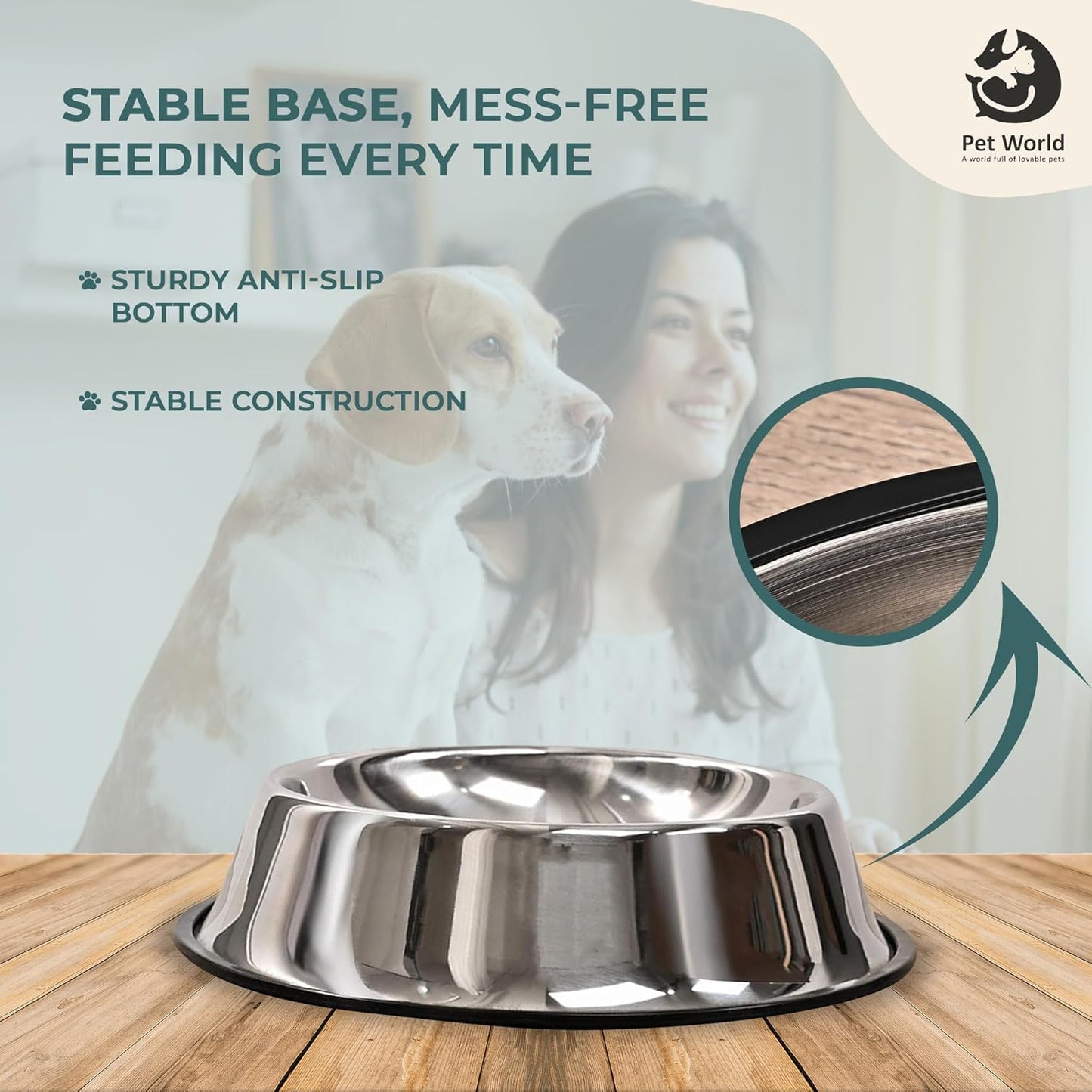 sturdy anti slip dog bowl