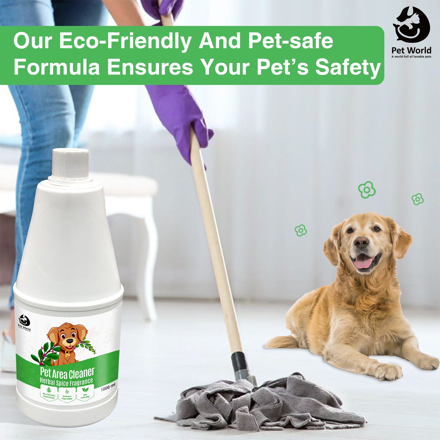 Eco-friendly pet area cleaner