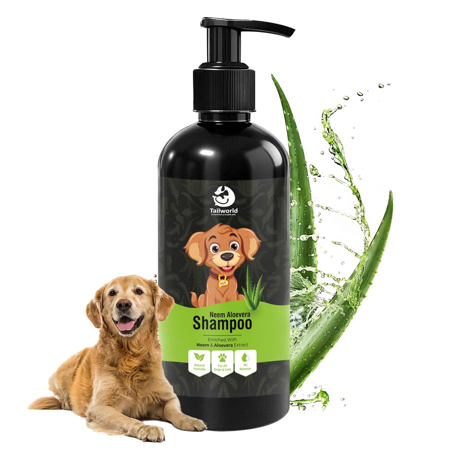 Tailworld Neem Aloe vera Shampoo For Dogs Cats - Main Image