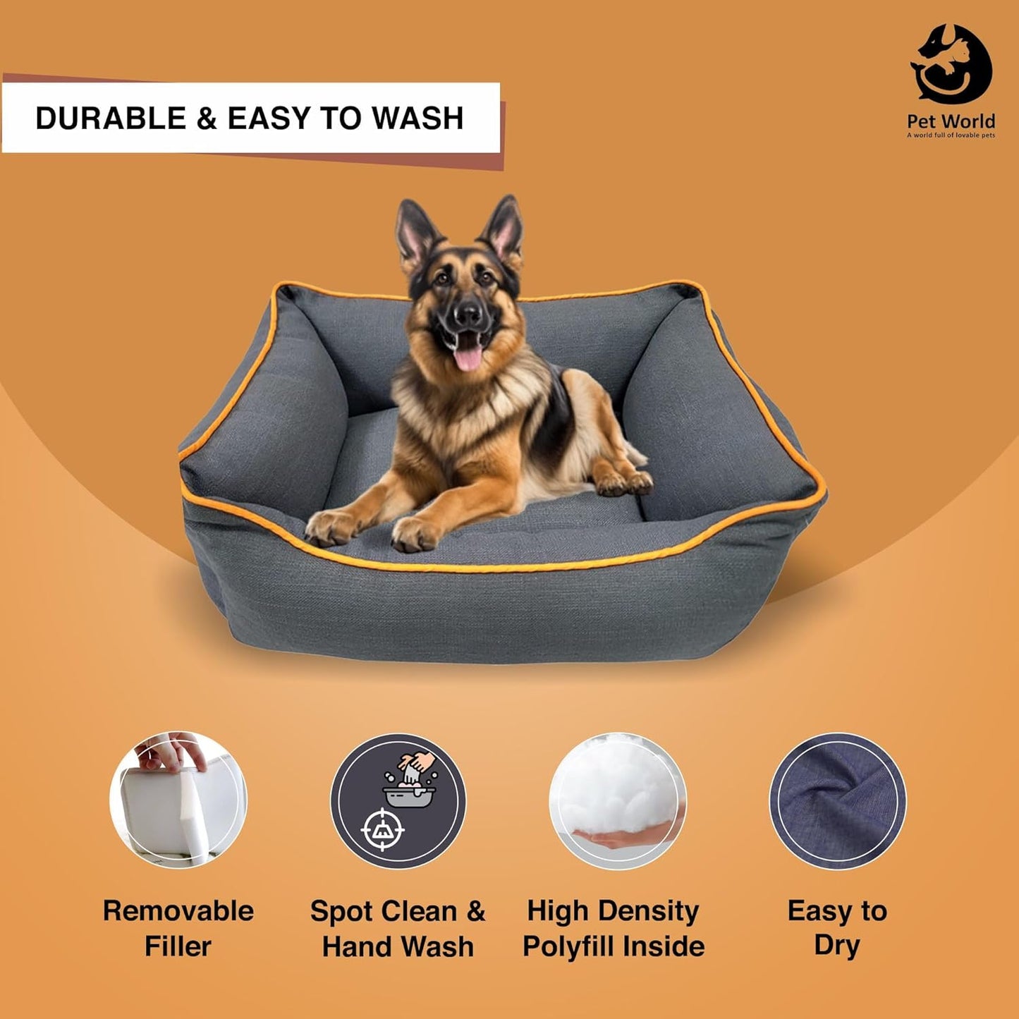 durable anti skid dog bed