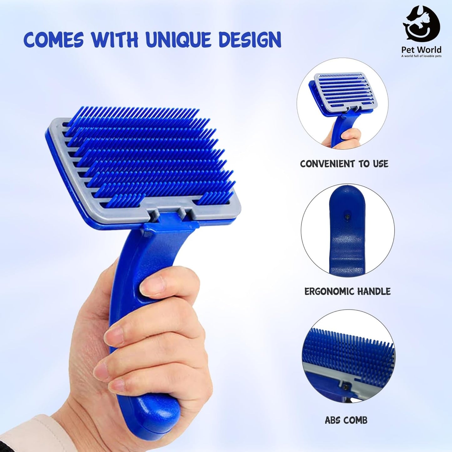 pet plastic self clean slicker comes with unique design