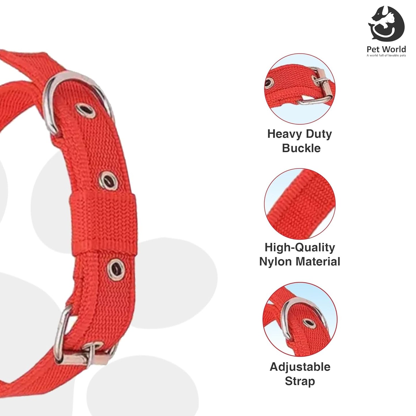 Tailworld Soft Nylon Dog Harness - Red