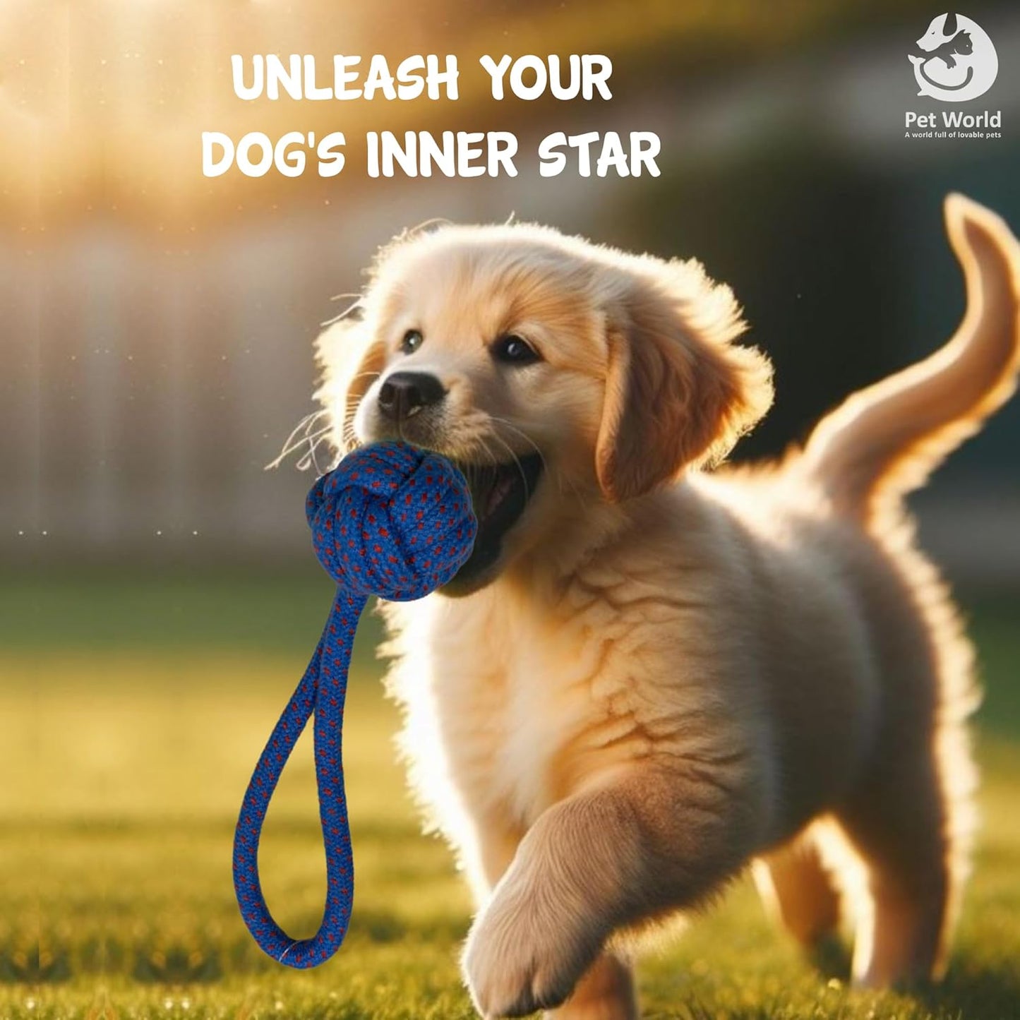 Tailworld Rope Chew Fetch Ball Dog Toy