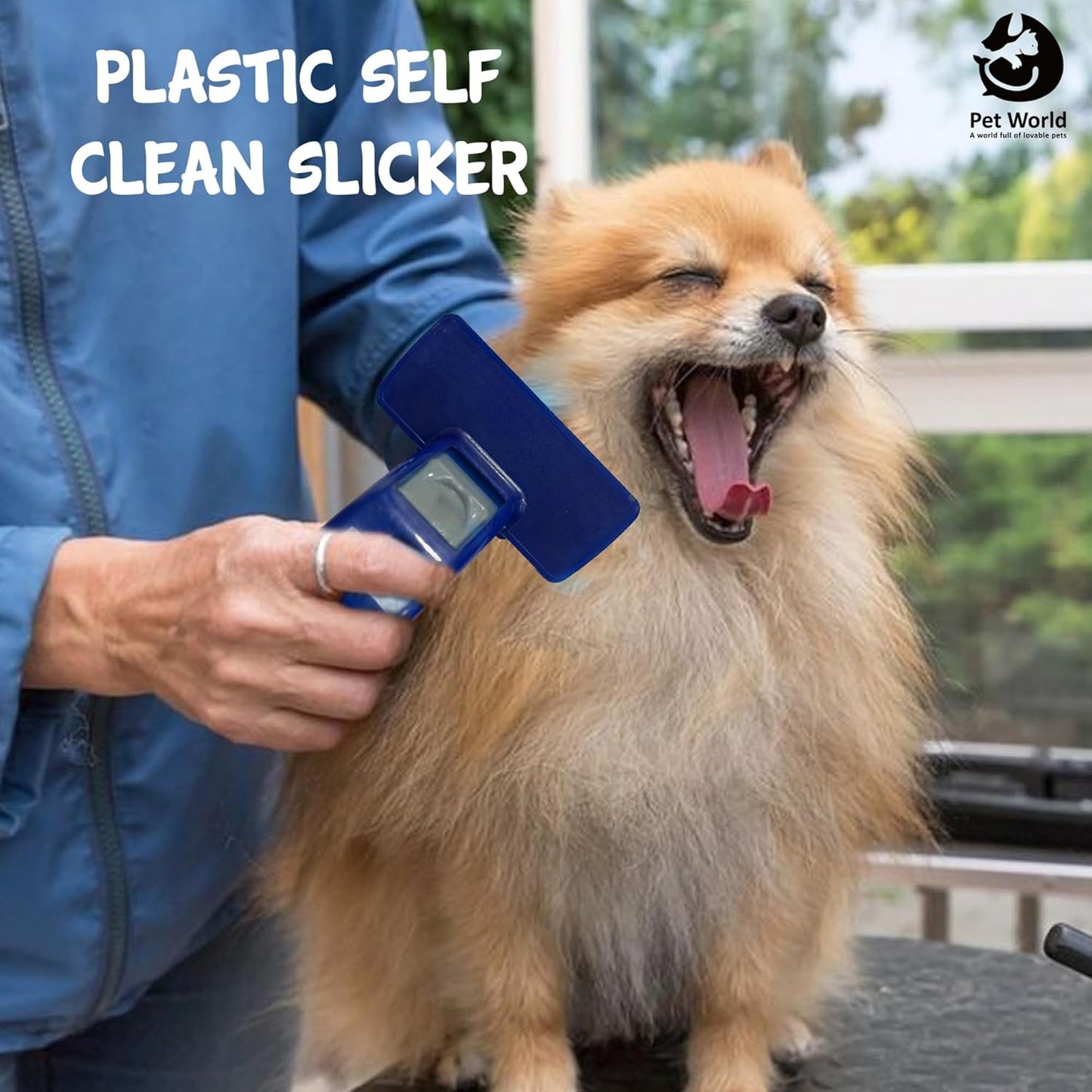 dog plastic self clean slicker