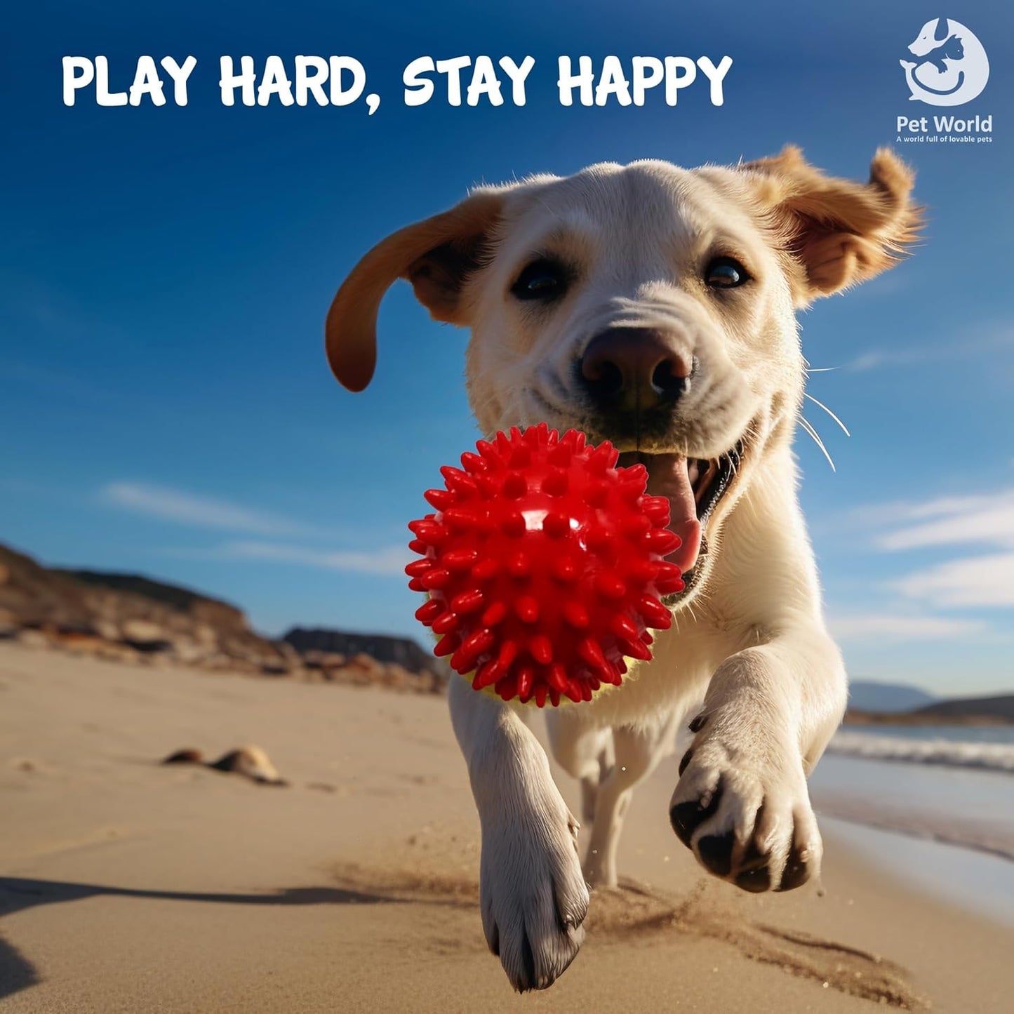 red colour spike ball for dogs