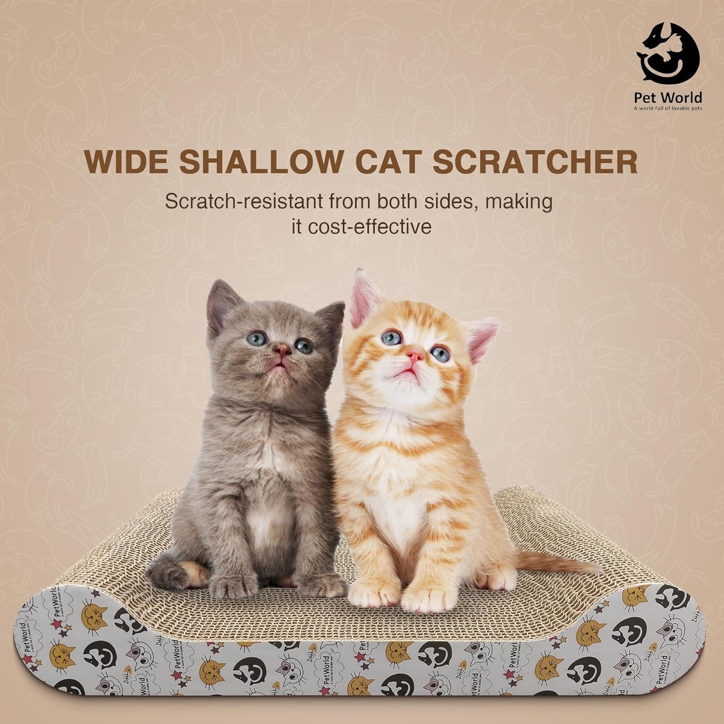 Tailworld Cat Scratcher Wide Shallow with Catnip (Small & Large)
