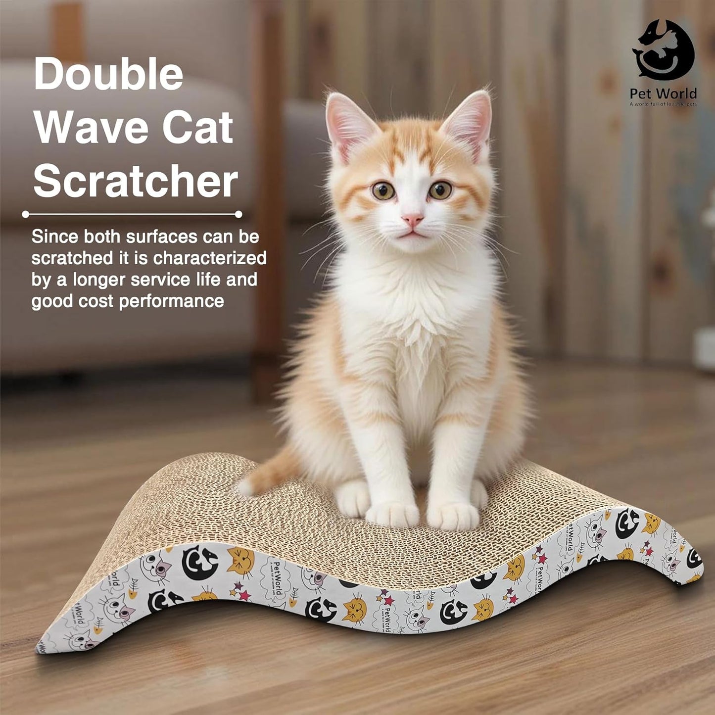 Tailworld Cat Scratcher Double Wave with Catnip