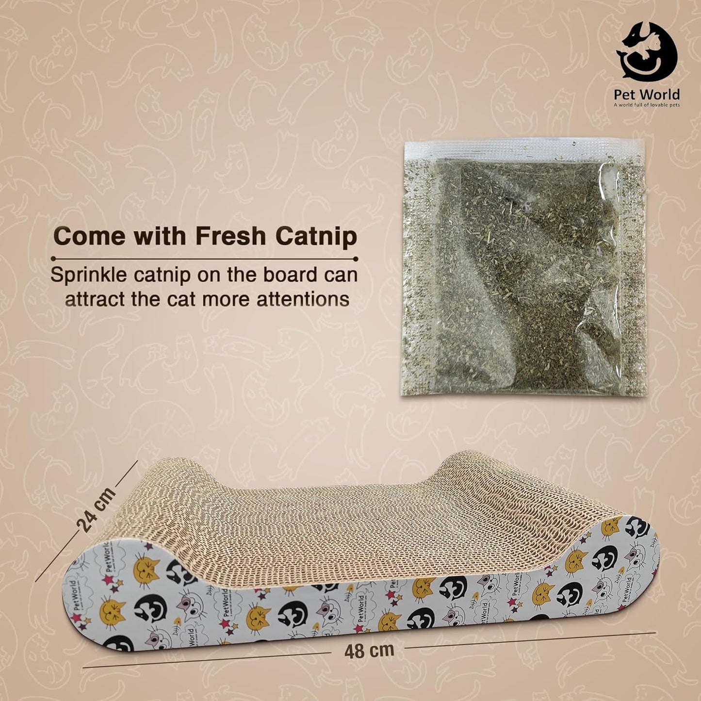 Tailworld Cat Scratcher Wide Shallow with Catnip (Small & Large)