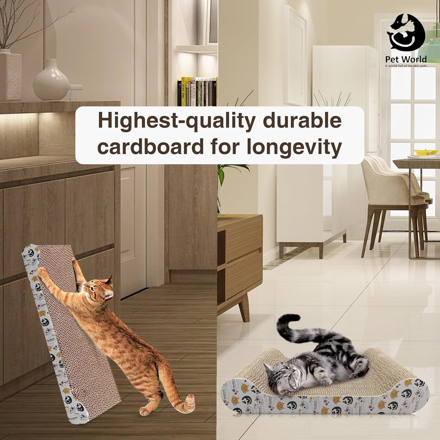 Tailworld Cat Scratcher Wide Shallow with Catnip (Small & Large)