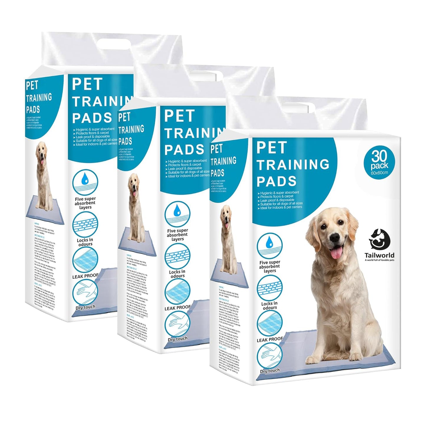 Tailworld Dog Training Pads - Pack of 30 (60 X 60 cm)