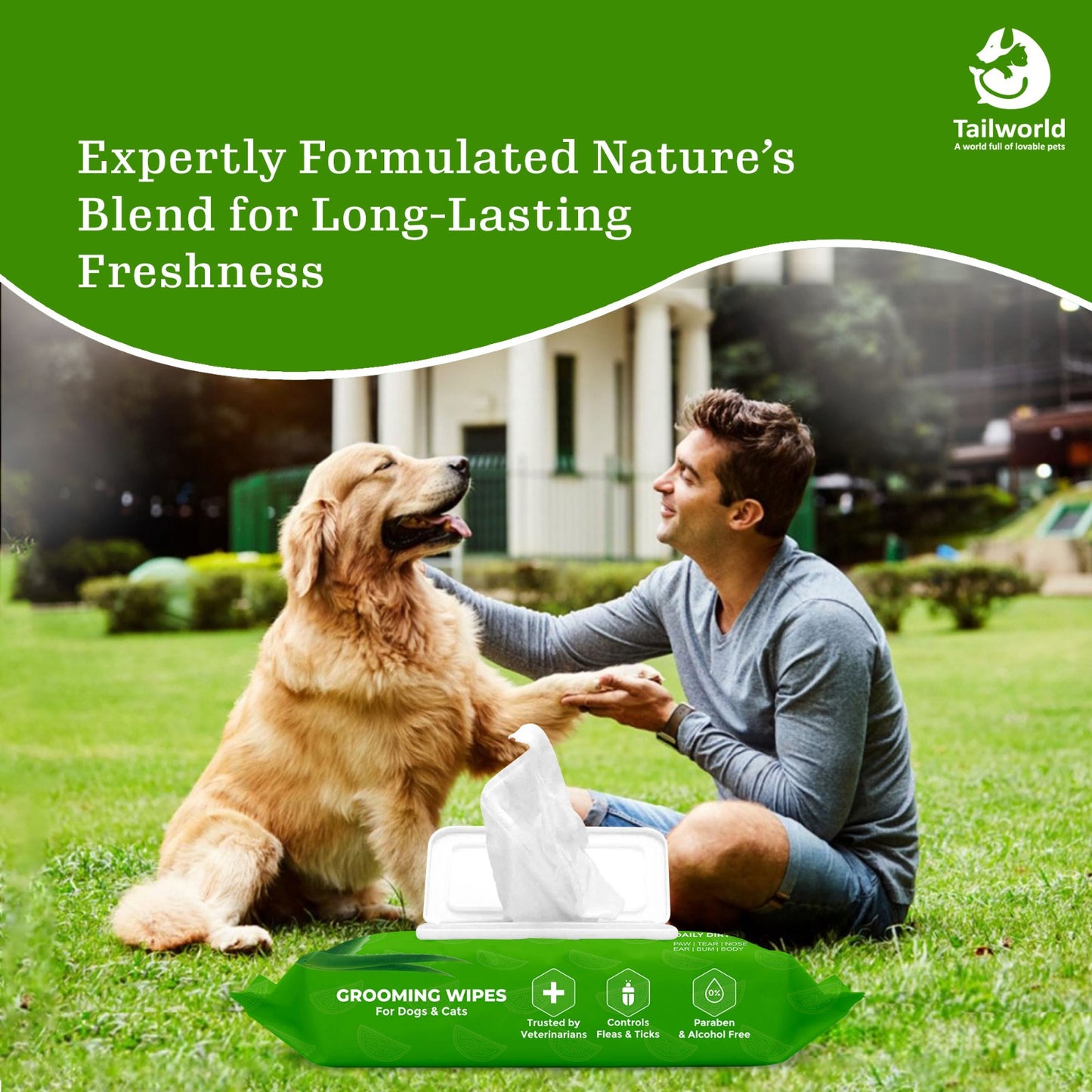 Tailworld Grooming Pet Wet Wipes