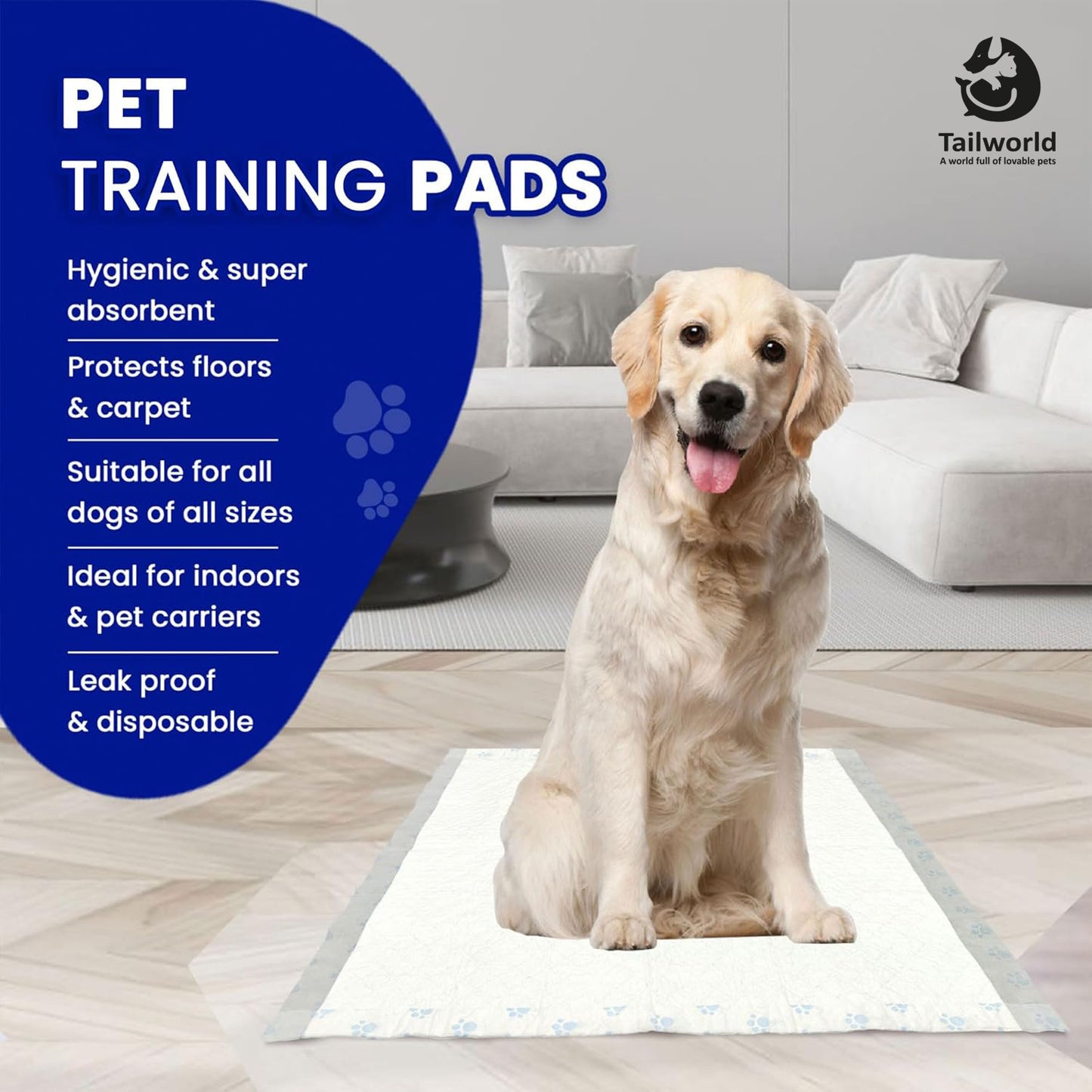 Tailworld Dog Training Pads - Pack of 100 (60 X 60 cm)