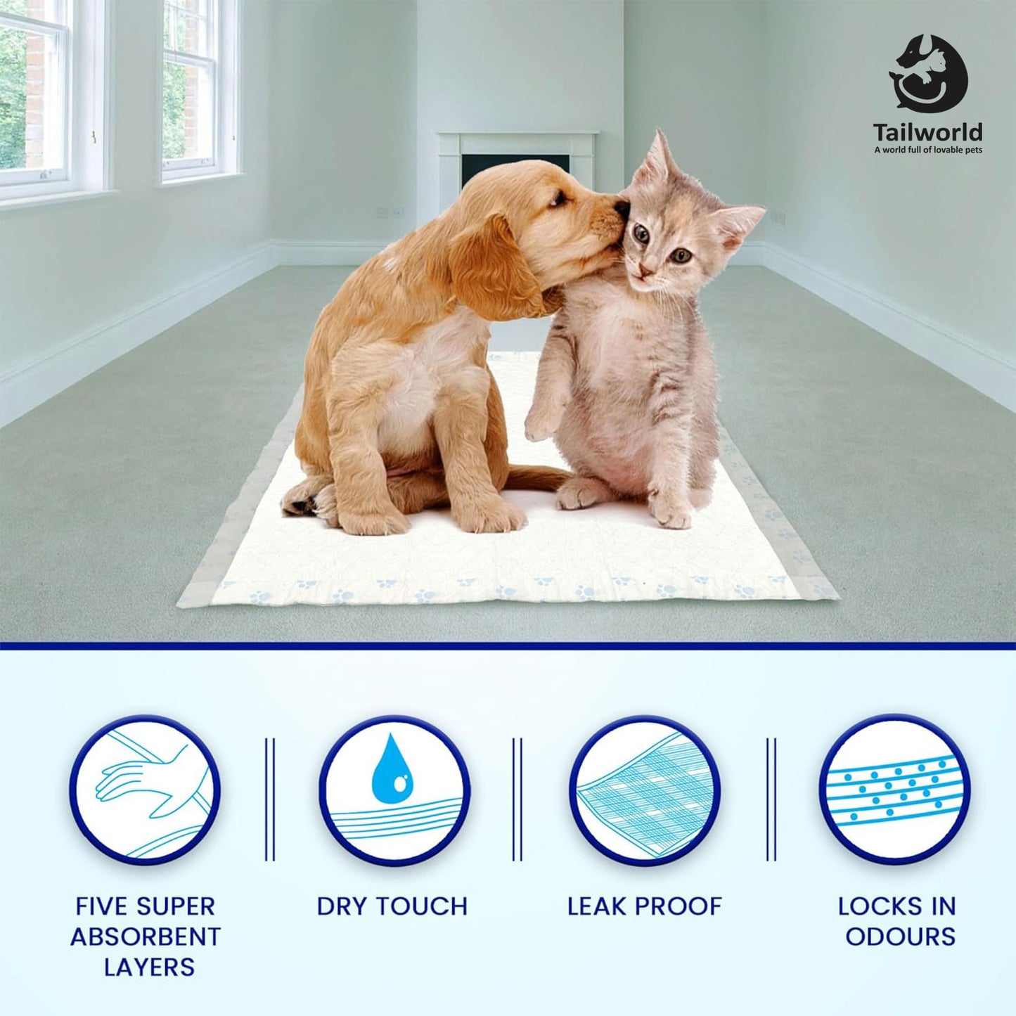 Tailworld Dog Training Pads - Pack of 100 (60 X 60 cm)