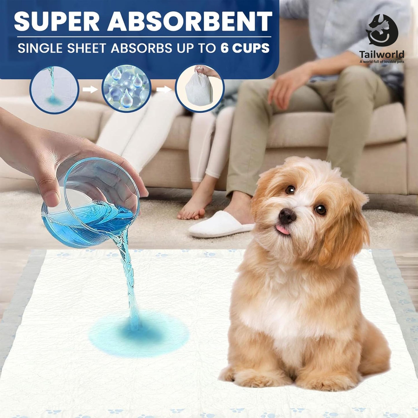 Tailworld Dog Training Pads - Pack of 100 (60 X 60 cm)