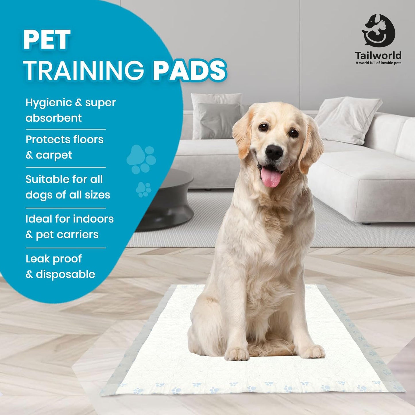 Tailworld Dog Training Pads - Pack of 30 (60 X 60 cm)