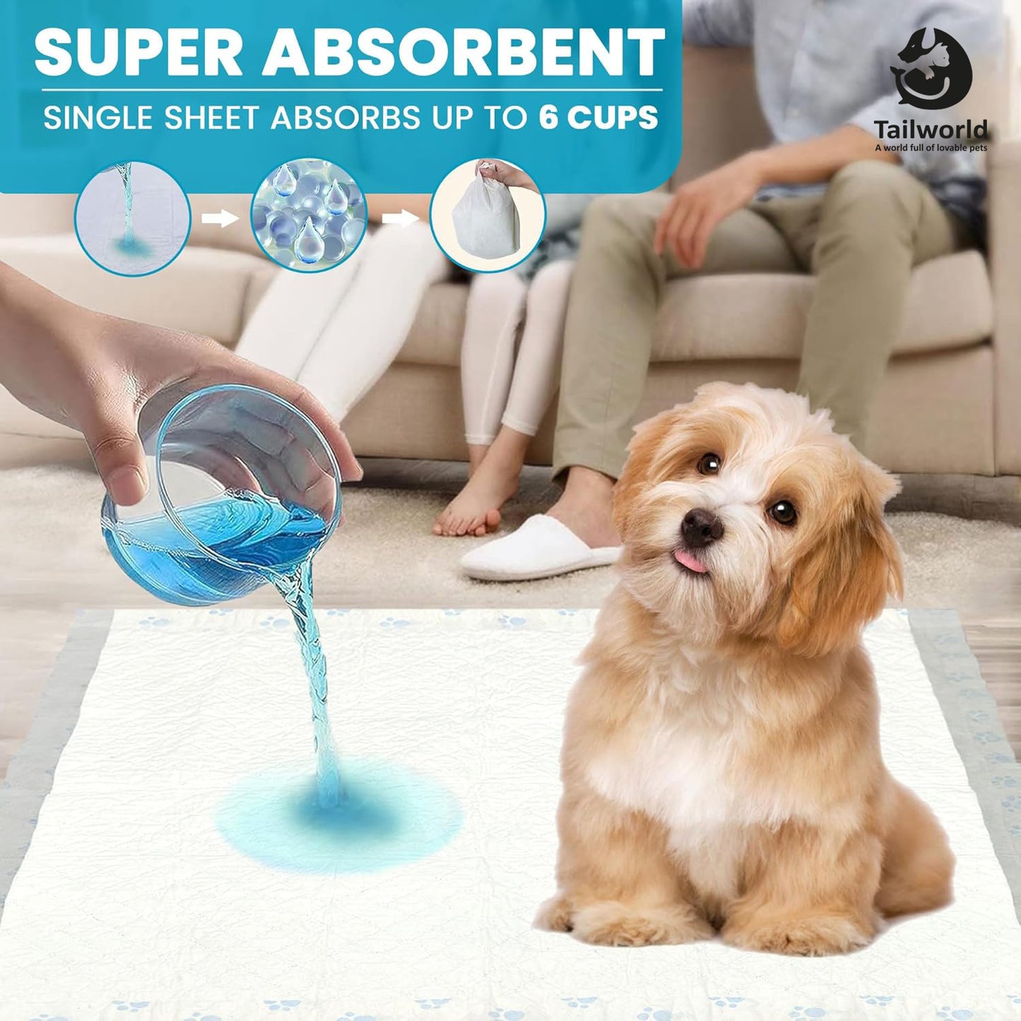 Tailworld Dog Training Pads - Pack of 30 (60 X 60 cm)