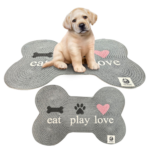 Tailworld Bone Shape Cotton pet mat- eat, play, love