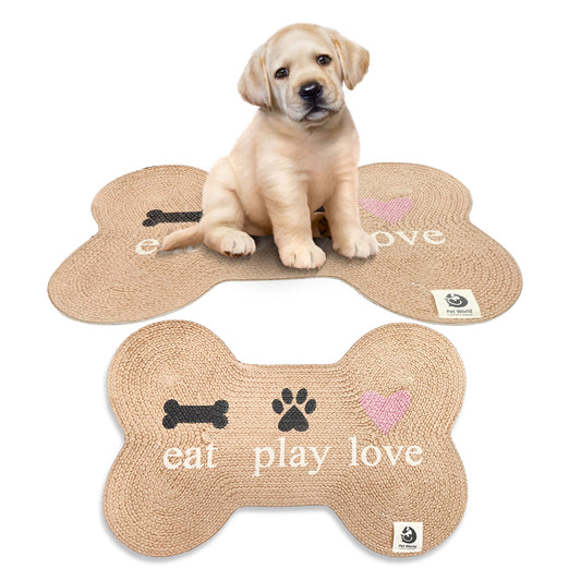 Tailworld Bone Shape Cotton pet mat- eat, play, love