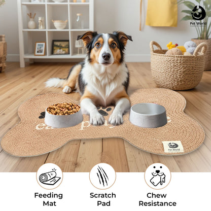 Tailworld Bone Shape Cotton pet mat- eat, play, love