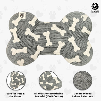 Tailworld Bone Shape Cotton pet mat- bones