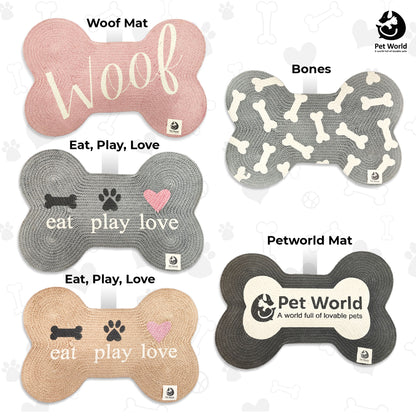 Tailworld Bone Shape Cotton pet mat- Woof