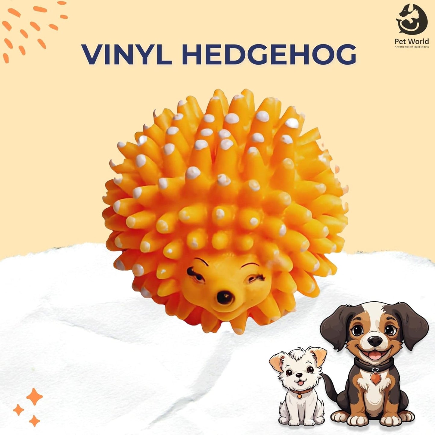 Tailworld Vinyl Hedgehog Chew Ball Toy for Dogs