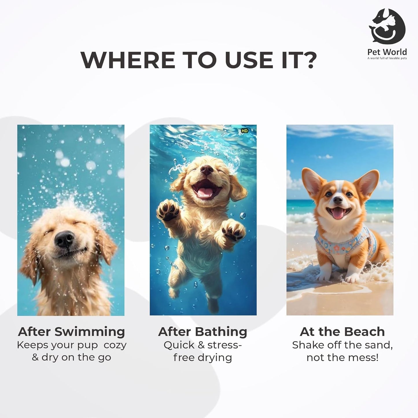 when to use pet towel