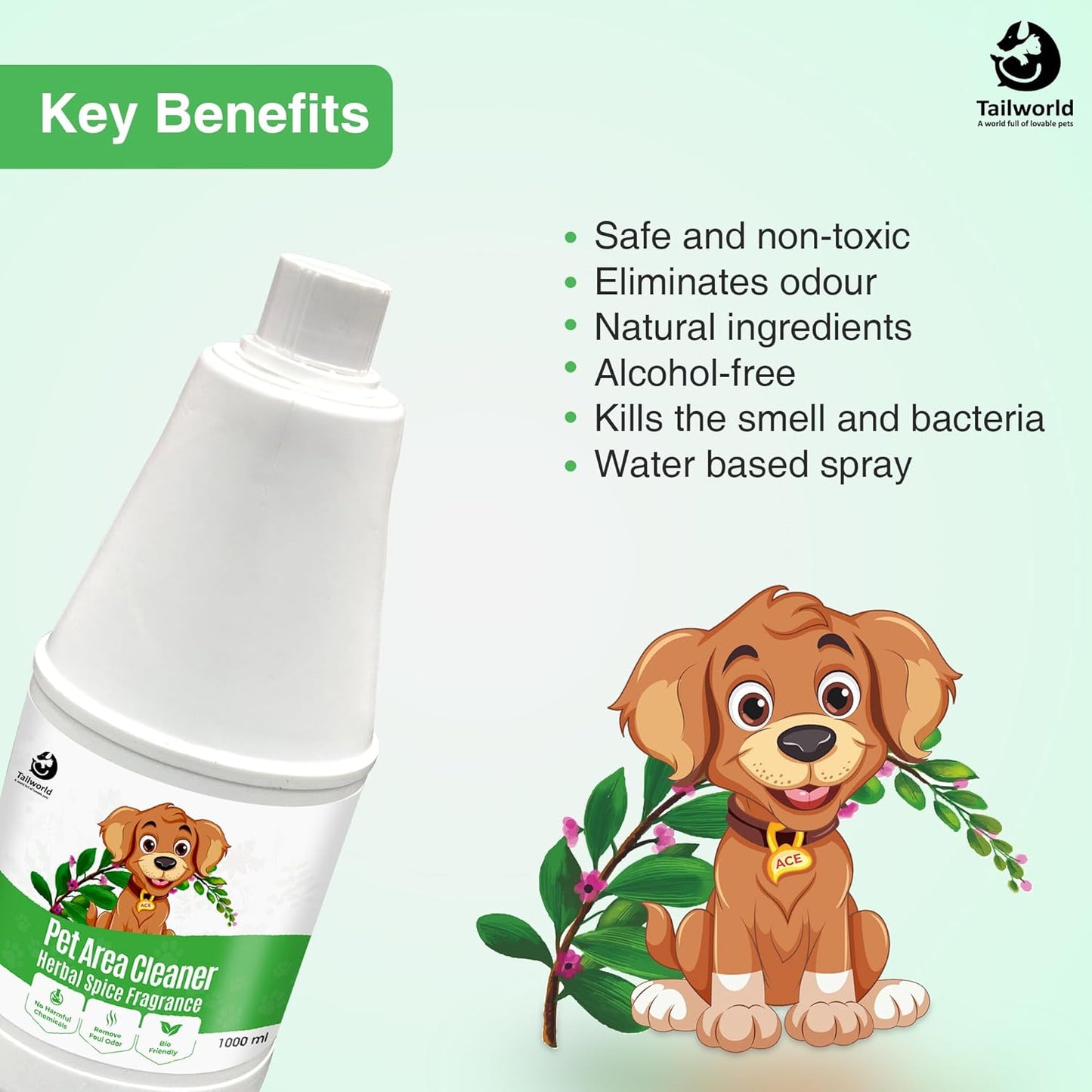 Tailworld Pet Area Cleaner Eco-Friendly Odour (1000ml)
