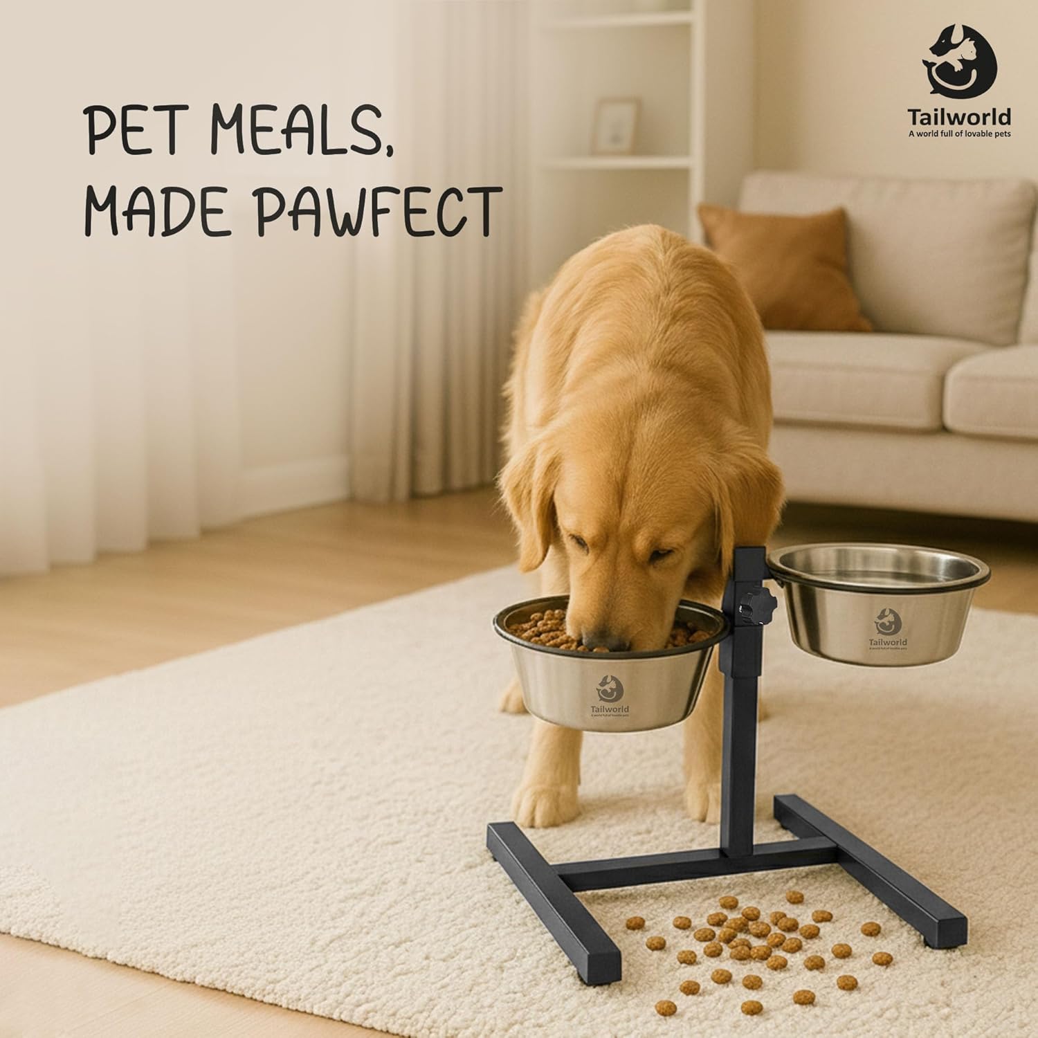 steel dog bowls with stand