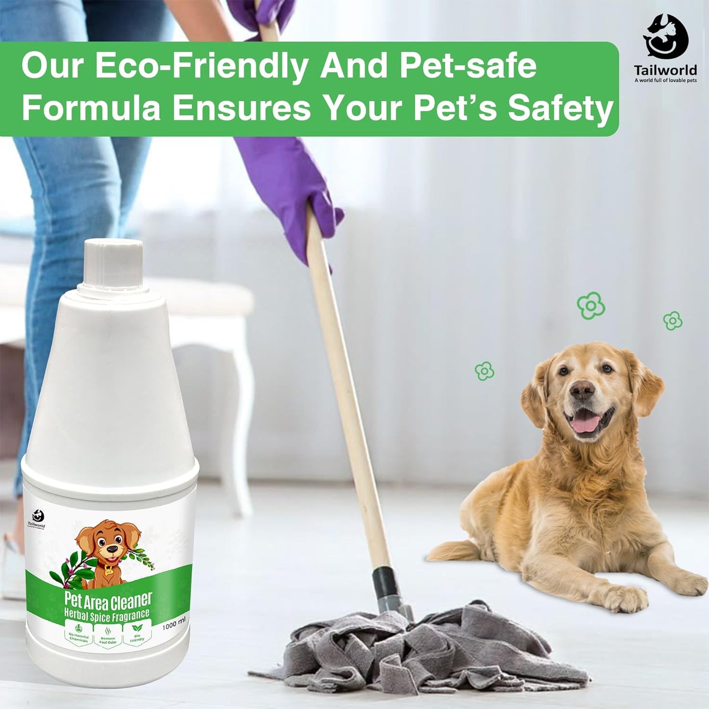 Tailworld Pet Area Cleaner Eco-Friendly Odour (1000ml)