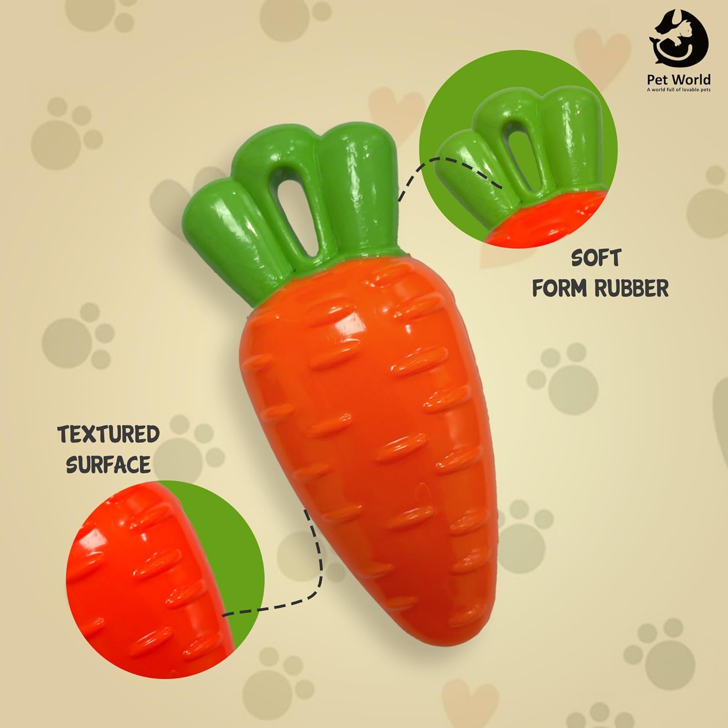 Washable Dog Carrot Toy