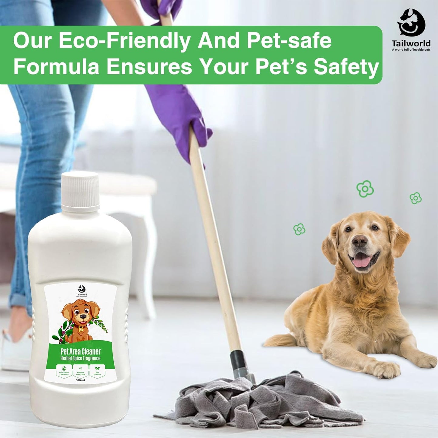Tailworld Pet Area Cleaner Eco-Friendly Odour (500ml)