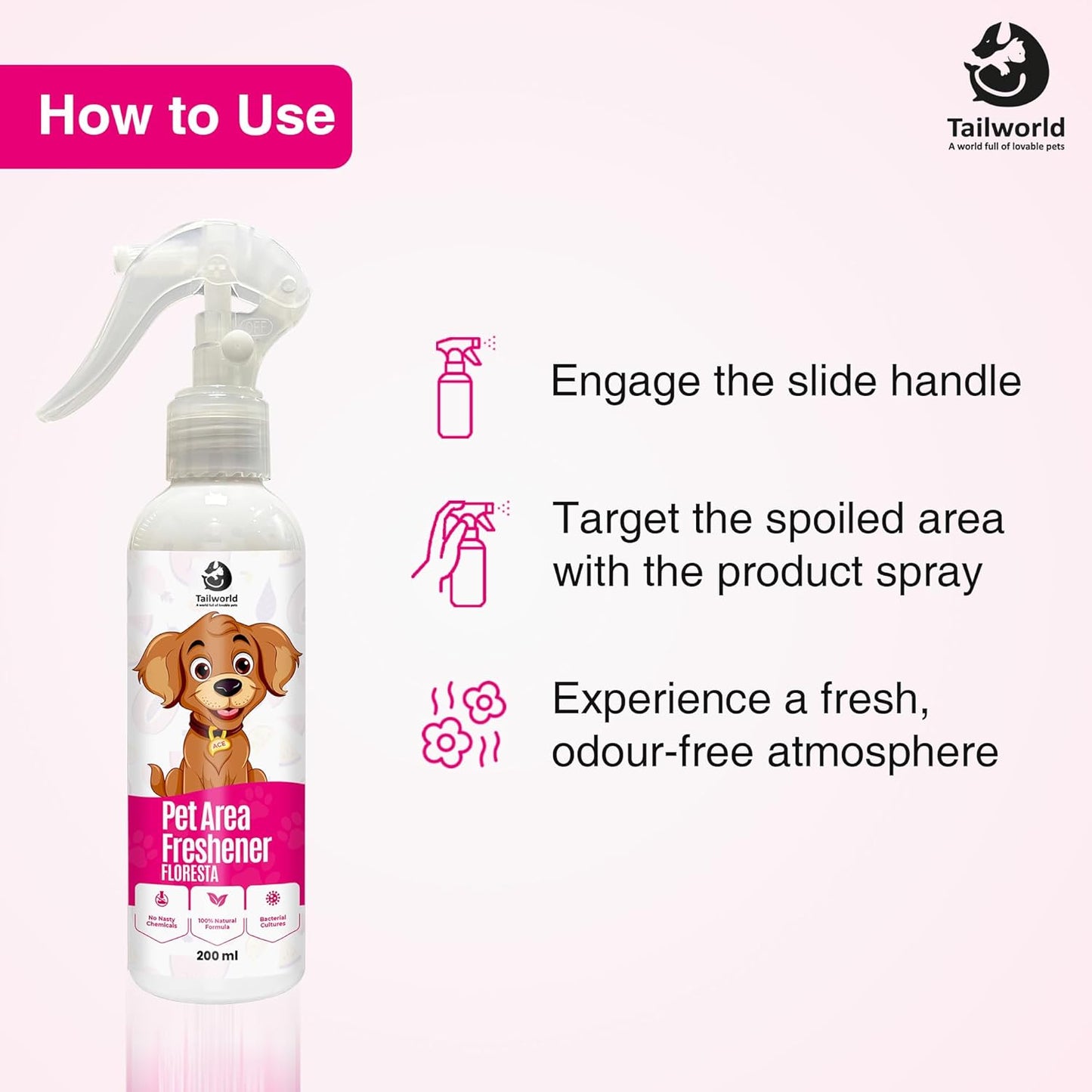 Tailworld Pet Area Freshener with Fragrance of Floresta (200ml)
