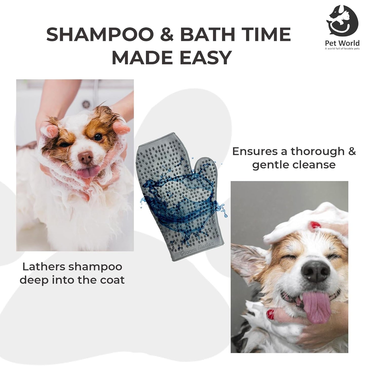 soft rubber bristles pet glove