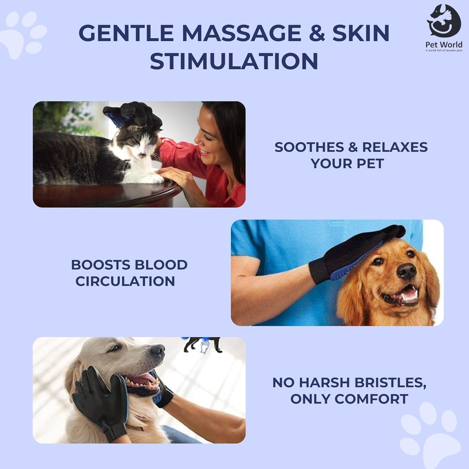 Gentle hand gloves for dogs