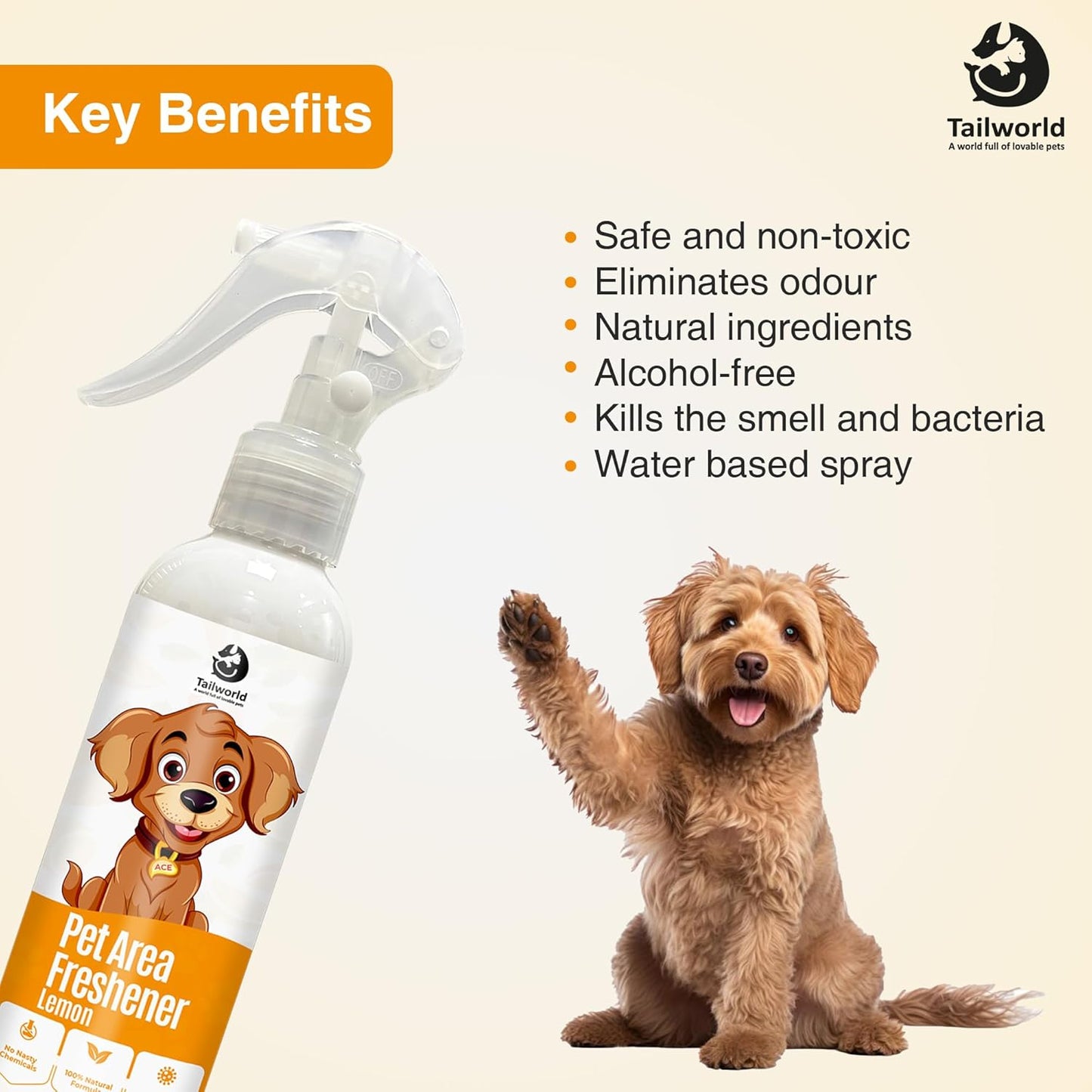 Tailworld Pet Area Freshener with Fragrance of Lemon (200ml)
