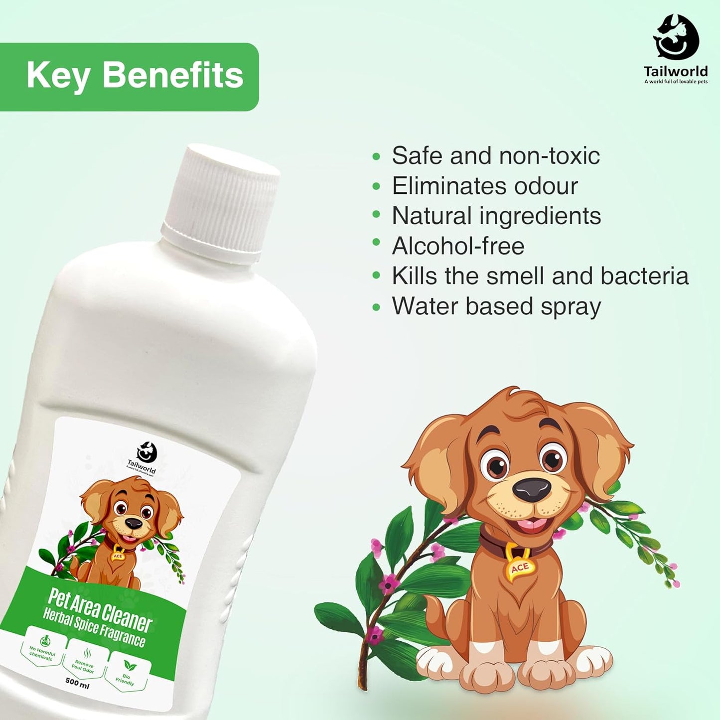 Tailworld Pet Area Cleaner Eco-Friendly Odour (500ml)