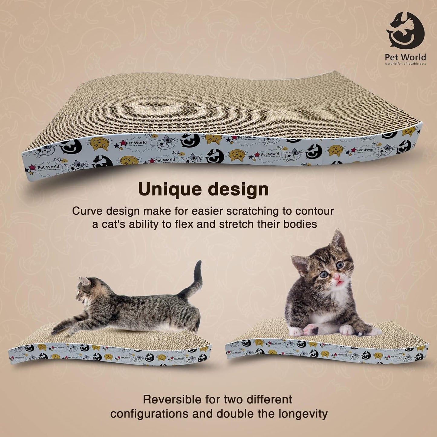 Tailworld Cat Scratcher Reversible Shallow with Catnip