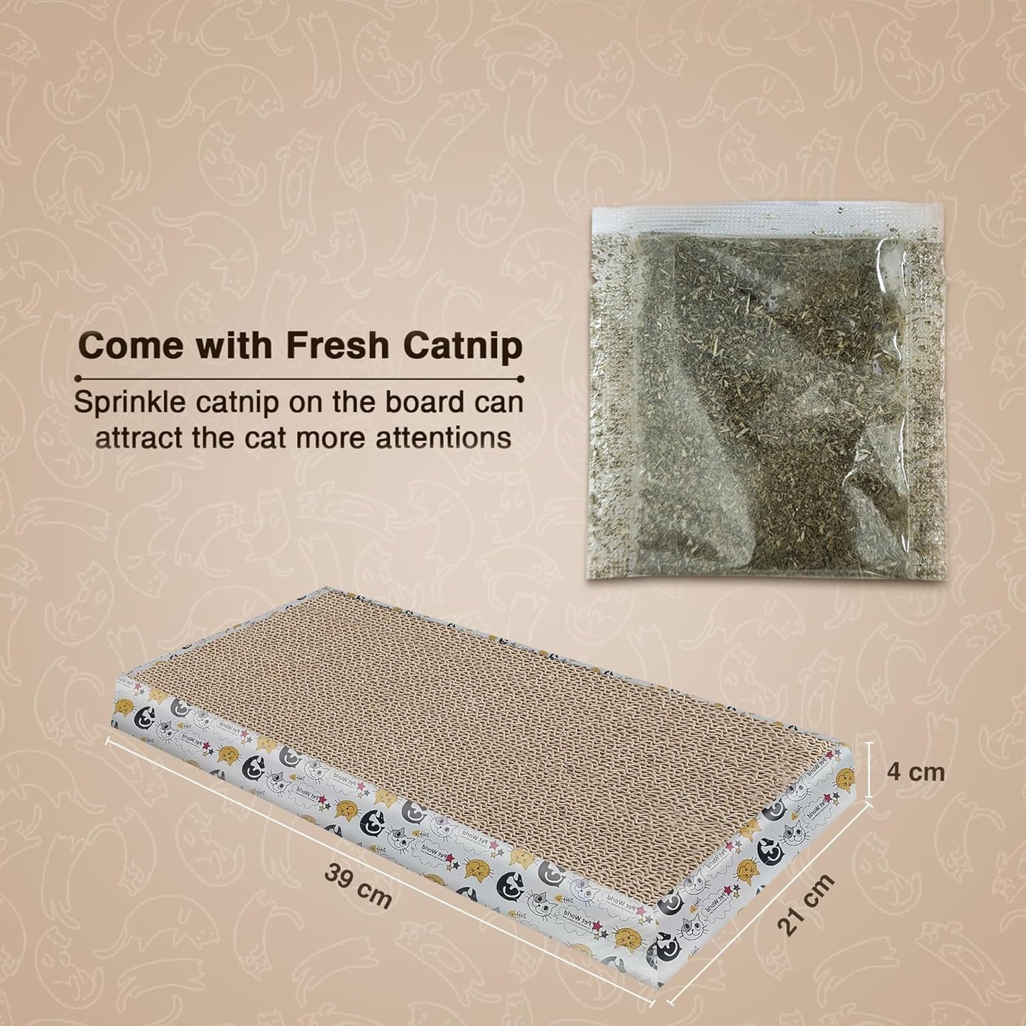 Tailworld Cat Scratcher with Tray & Catnip