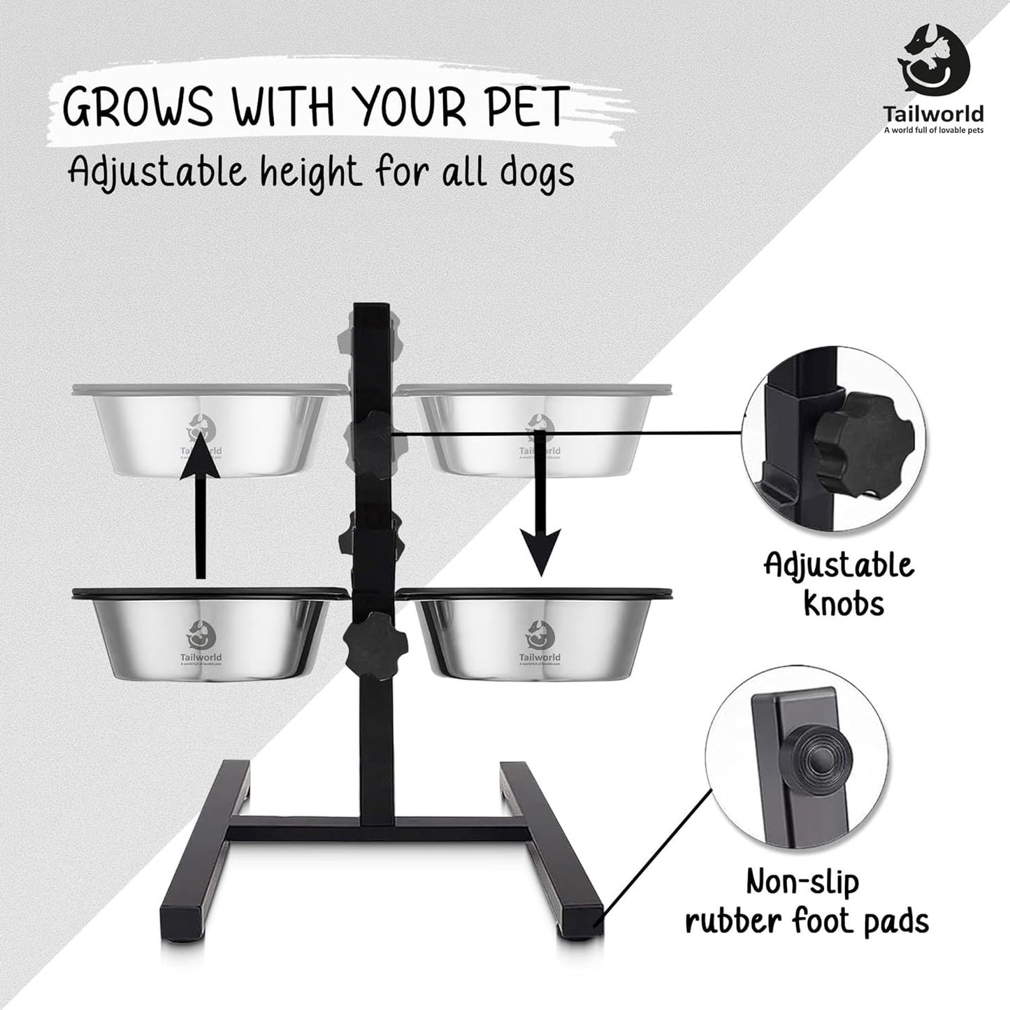adjustable dog bowls with stand