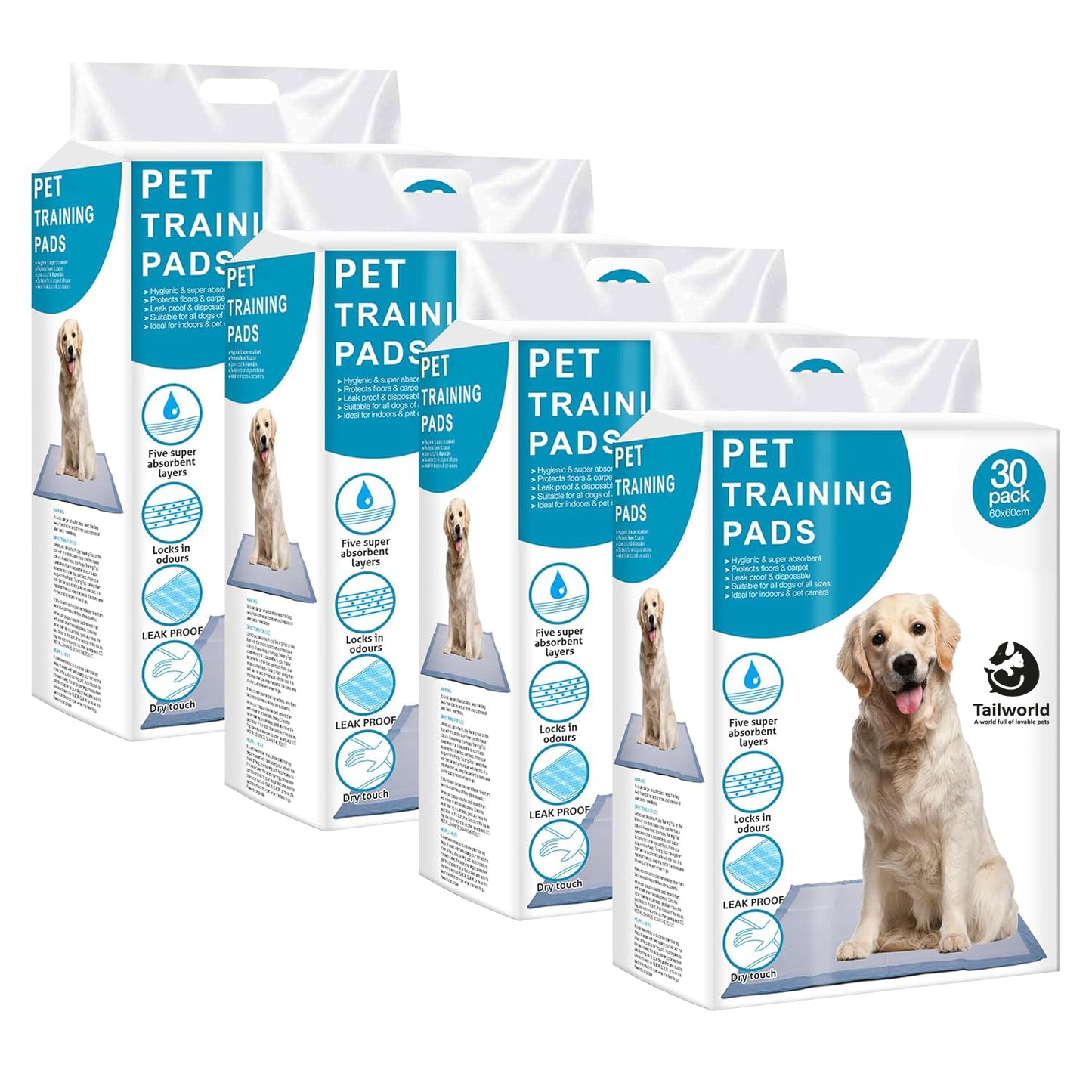 Tailworld Dog Training Pads - Pack of 30 (60 X 60 cm)