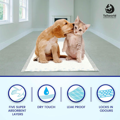 Tailworld Dog Training Pads - Pack of 100 (60 X 60 cm)
