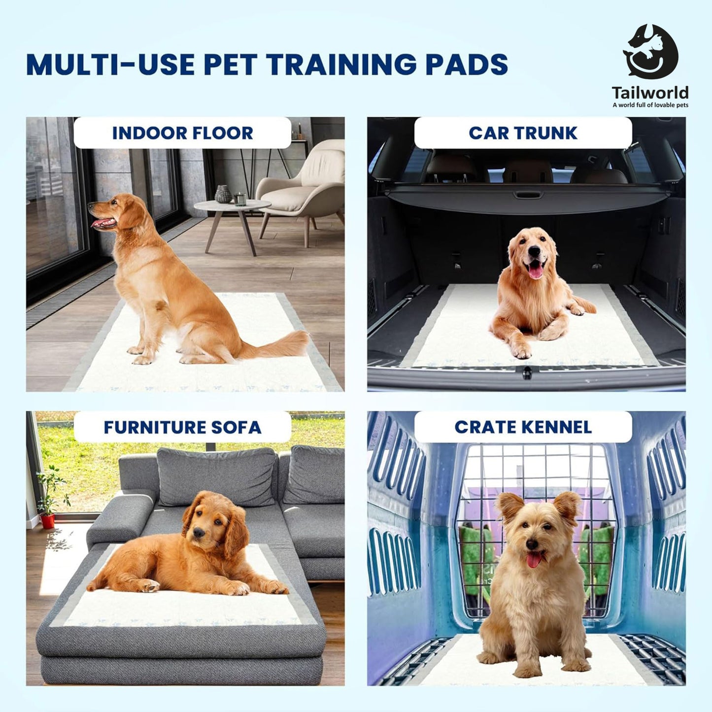 Tailworld Dog Training Pads - Pack of 100 (60 X 60 cm)