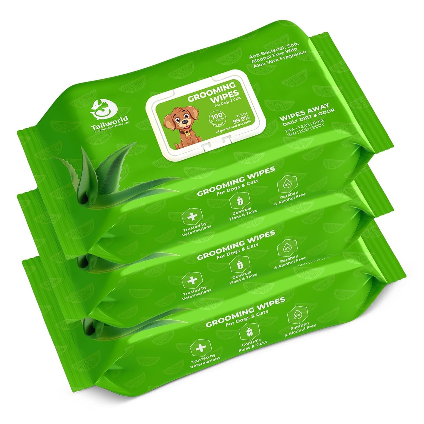 Tailworld Grooming Pet Wet Wipes